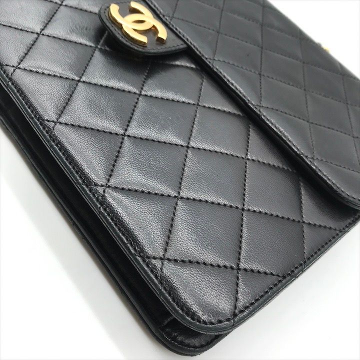 美品 CHANEL シャネル ココマーク マトラッセ ラムスキン プッシュ