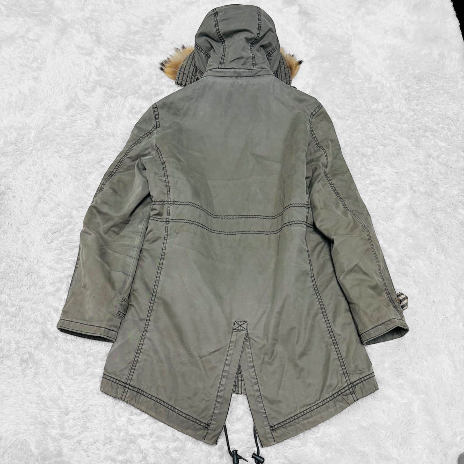 【入手困難】バーバリーブラックレーベル モッズコート ノバチェック タヌキファー 激レア 希少 入手困難 BURBERRY BLACK LABEL バーバリー