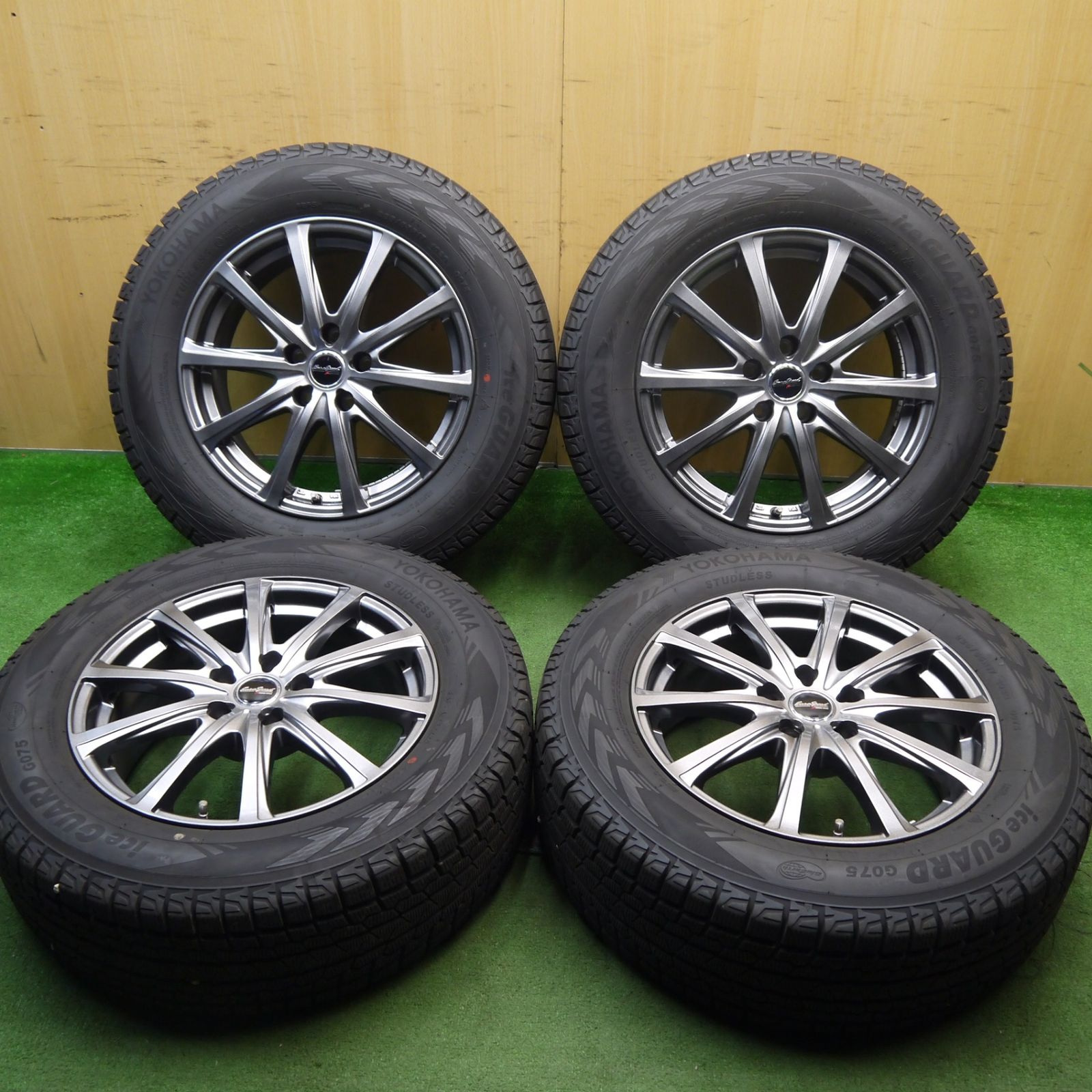 バリ溝 24年 キレイ 9.5分 スタッドレス 225|65R17 ヨコハマ アイスガード G075 EuroSpeed MANARAY SPORT ユーロスピード 17インチ PCD114.3|5H 5061001Hス