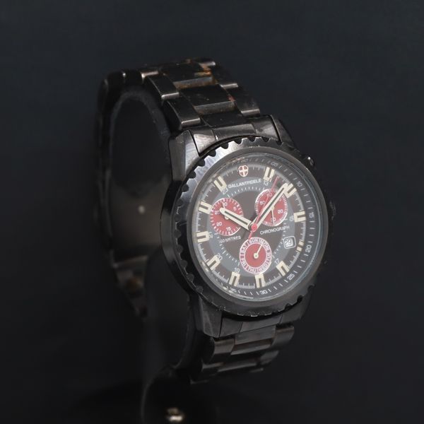 QZ GALLANTFIDELE 100M GF-10034 デイデイト 黒文字盤
