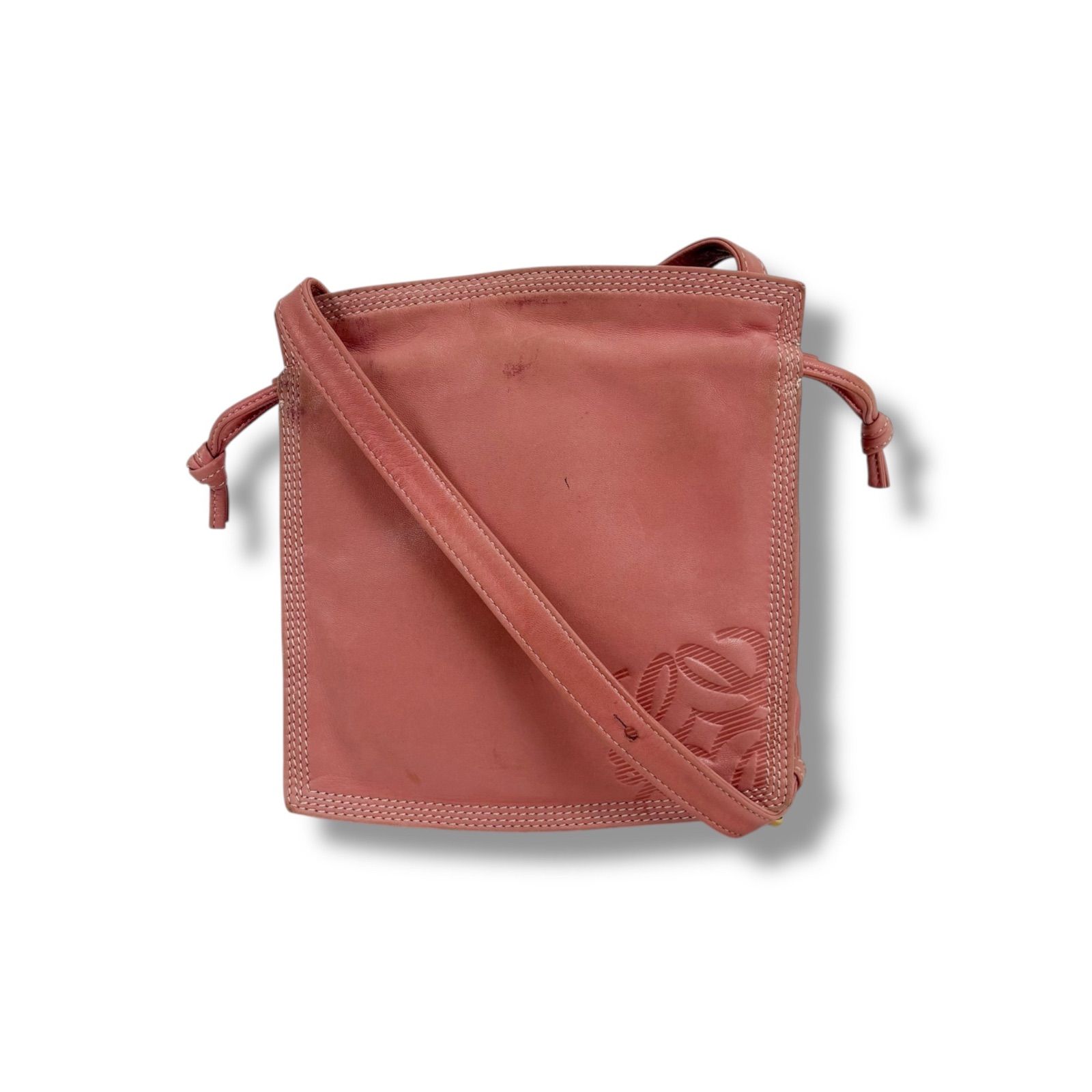 ロエベ LOEWE ミニショルダーバッグ 巾着型 フラメンコ ピンク