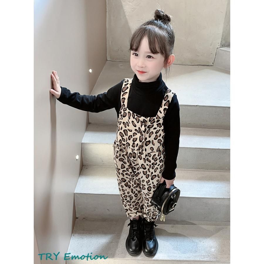 サロペット セット ベビー 女の子 オーバーオール キッズ ヒョウ柄 ズボン サスペンダー ロンパース 子供服 ロングパンツ 吊りパンツ コーデ 春秋  - メルカリ