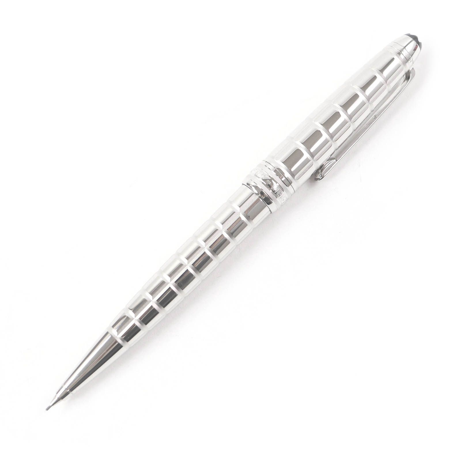 □MONTBLANC モンブラン マイスターシュテュック ソリテール 164 プラチナプレート ファセット クラシック シャープペンシル シルバー ドイツ製 メンズ 筆記 済み