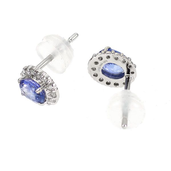 Pt900 サファイア ダイヤモンド ピアス 0.66ct D0.14ct - メルカリ