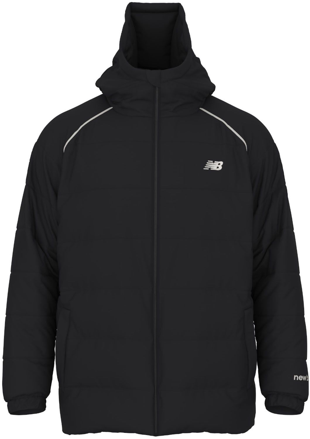 ニューバランス New Balance 53 パデッドコート ショート メンズ ハーフコート 防寒 保温性 暖かい スポーツ観戦 移動着 短い ポリエステル 上着 ジャケット アウター AMJ53172 BK ブラック