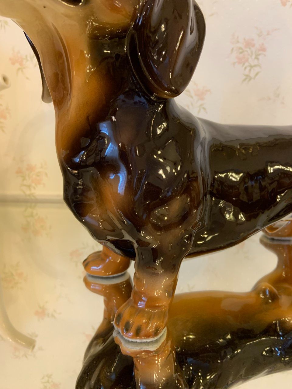 陶器 置物 犬 ダックスフンド イタリア製 アンティーク調