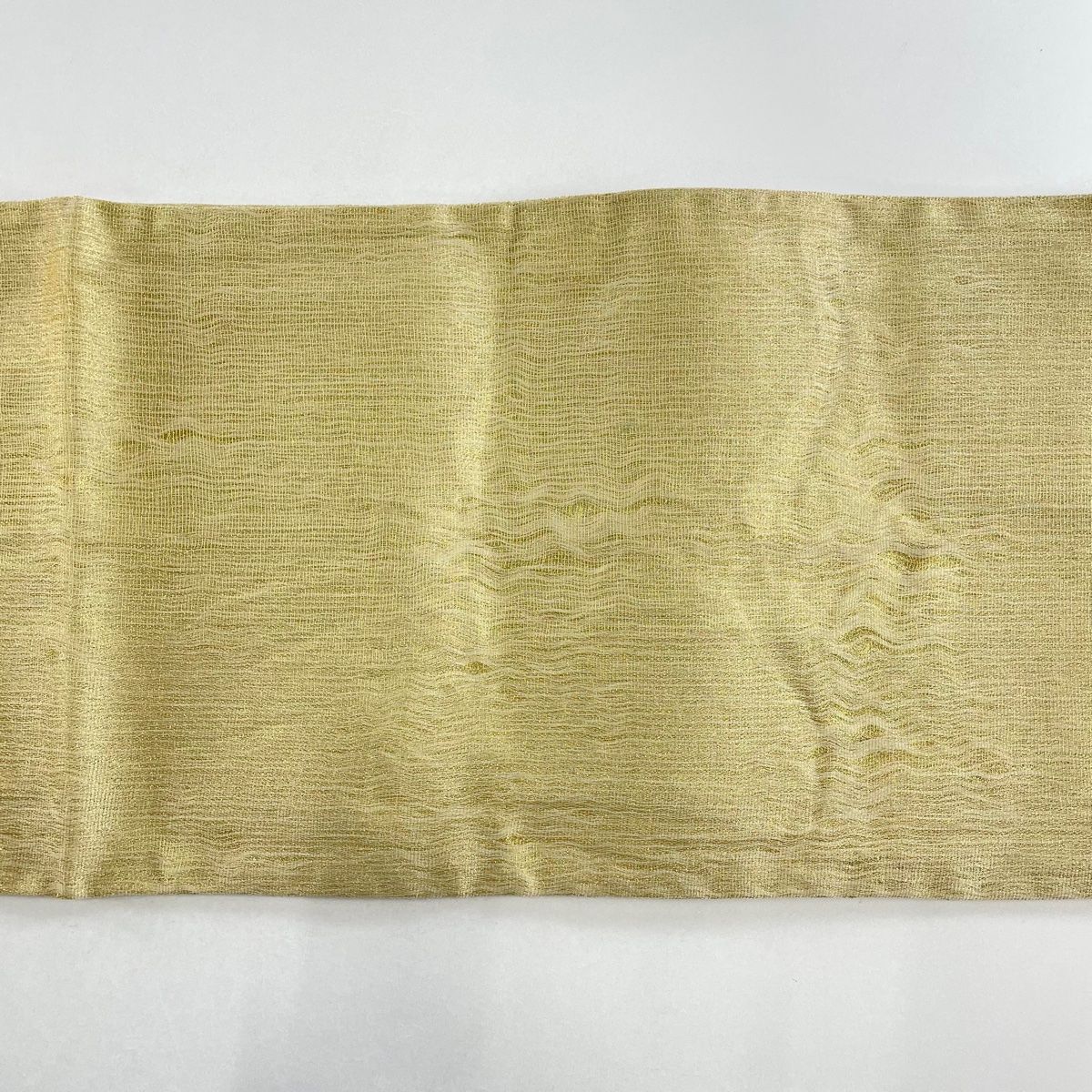 袋帯 逸品 夏帯 笠松 草花 金糸 金色 お太鼓柄 正絹 【中古