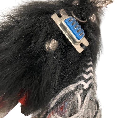 PRADA プラダ 1TR264 ロボット ファー キーホルダー ブラック