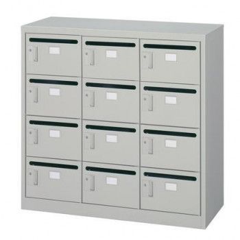 オフィス 店舗向け メールボックス 3列4段 シリンダー錠 ニューグレー COM-MV-12P COM-MV-12P