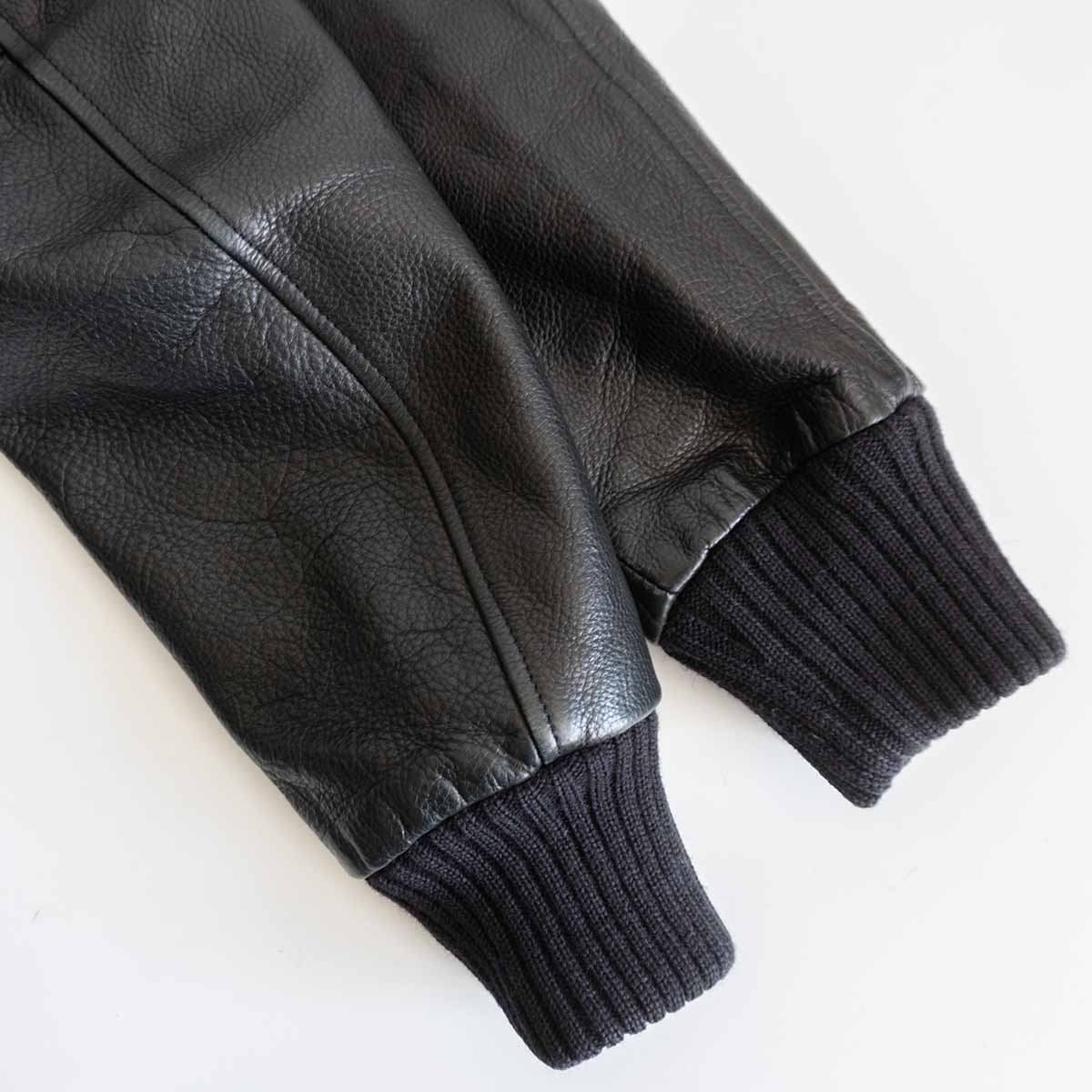 SKOOKUM スタジャン 38 ブラック 417 by EDIFICE別注】SKOOKUM【メルトン×レザー スタジャン】38