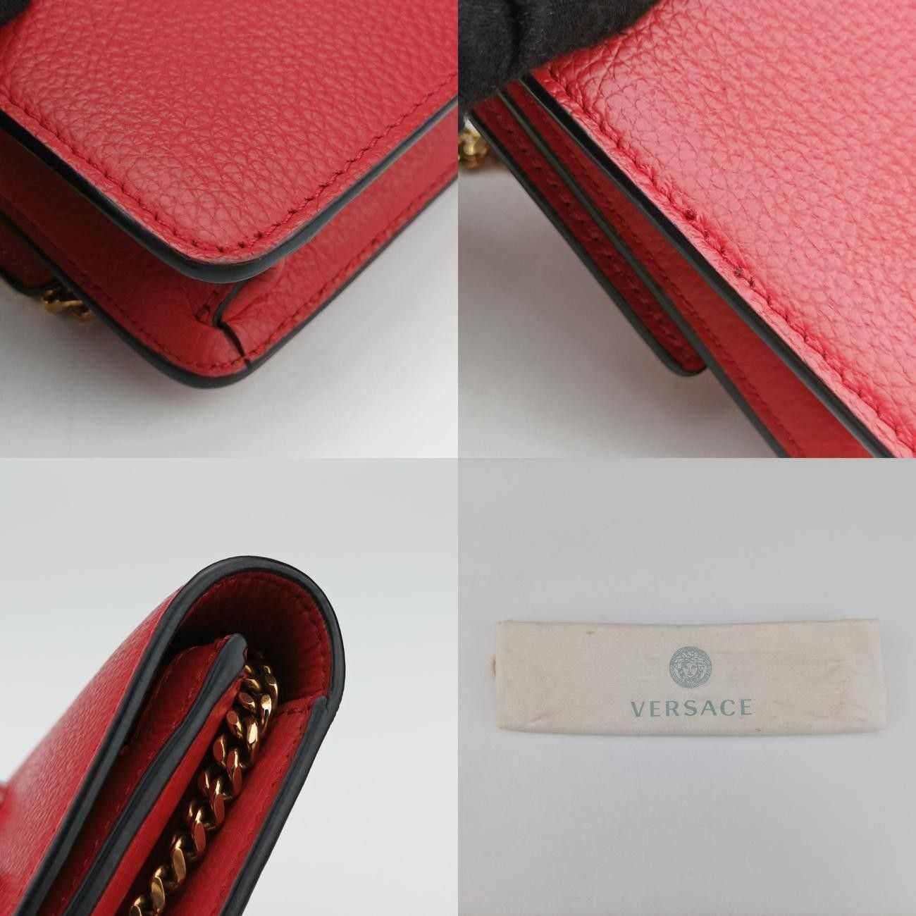 ヴェルサーチ VERSACEメデューサレッドレザー
