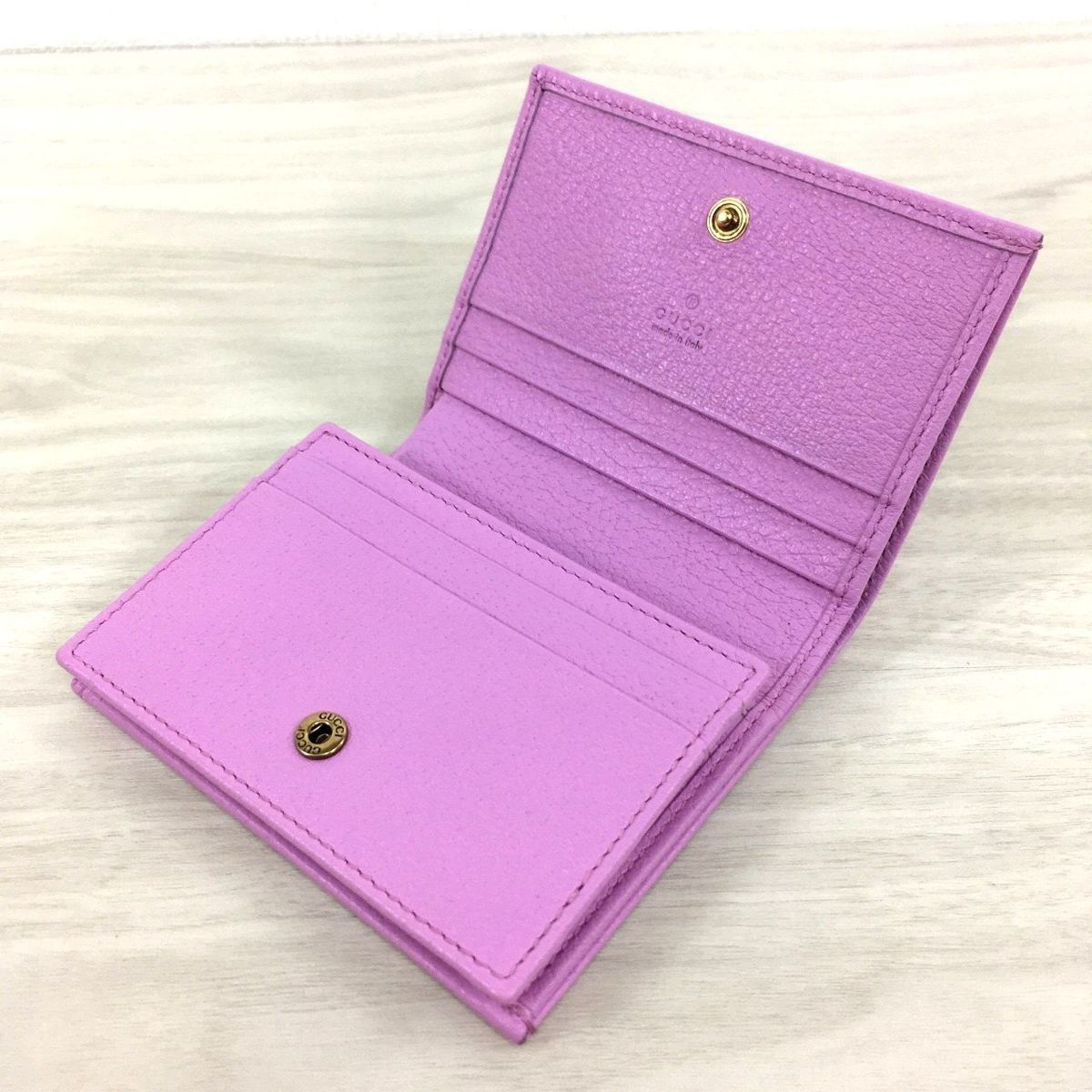 443 送料込み！極美品 GUCCI コンパクトウォレット レザー クリスタル  