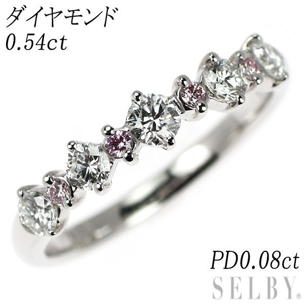 Pt900 ダイヤ0.09ct リボンデザインリング レーシーリボン」ダイヤモンドリング PT900 K18 K10対応 ローズ