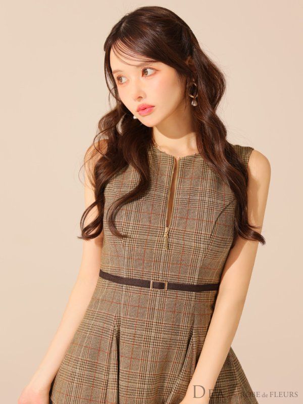 ROBE & FLEURS チェック柄ナイトドレス XS ROBEドレス ☆予約商品☆【11月