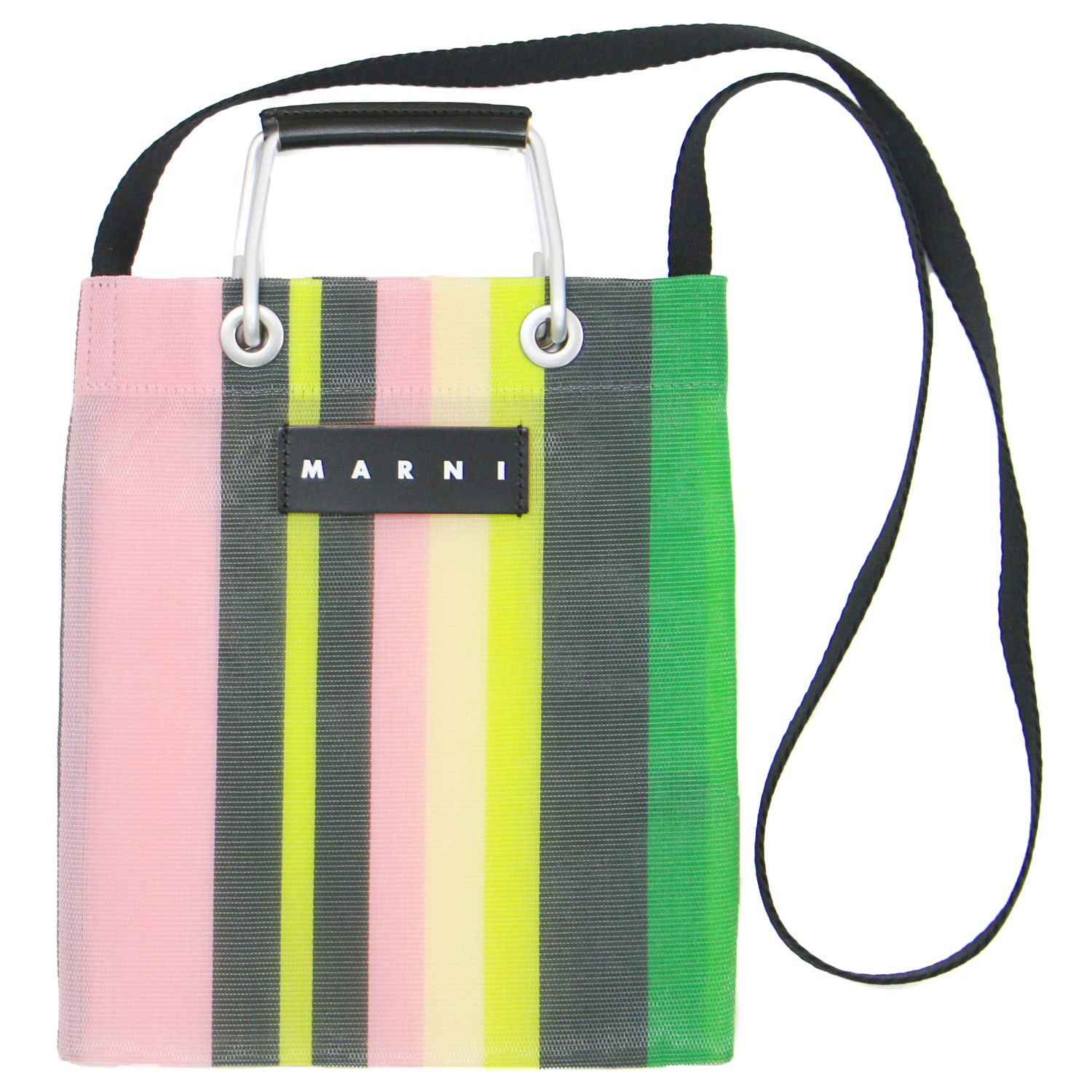 MARNI MARKET マルチカラーショルダーバッグ グリーンブルー(ターコイズ) MARNI MARKET STRIPE MINI SHOULDER