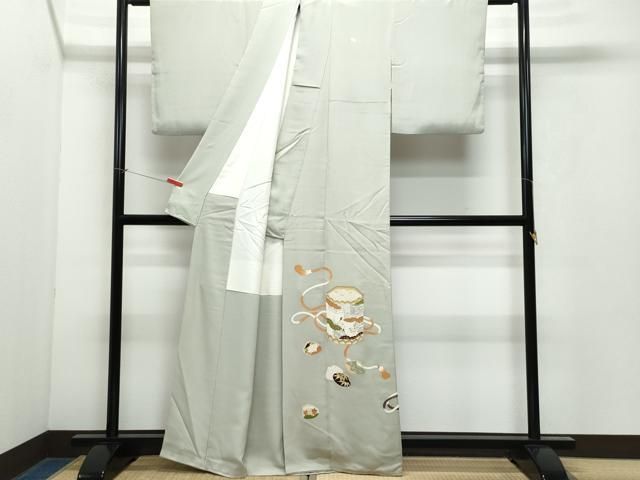 平和屋着物●銀座 志ま亀 訪問着 貝桶人物文 金彩 正絹 CAAX1122vf