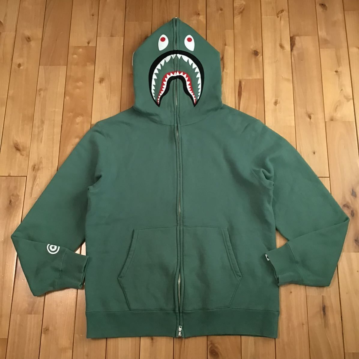 ☆2XL☆ シャーク パーカー グリーン shark full zip hoodie a bathing ...