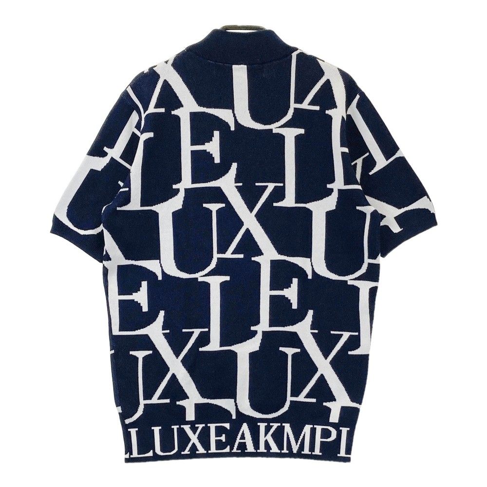 XL リュクスエイケイエムプラス 総柄ビッグロゴ ニットベスト ホワイト サイズ：M LUXEAKMPLUS リュクスエイケイエムプラス 2023年