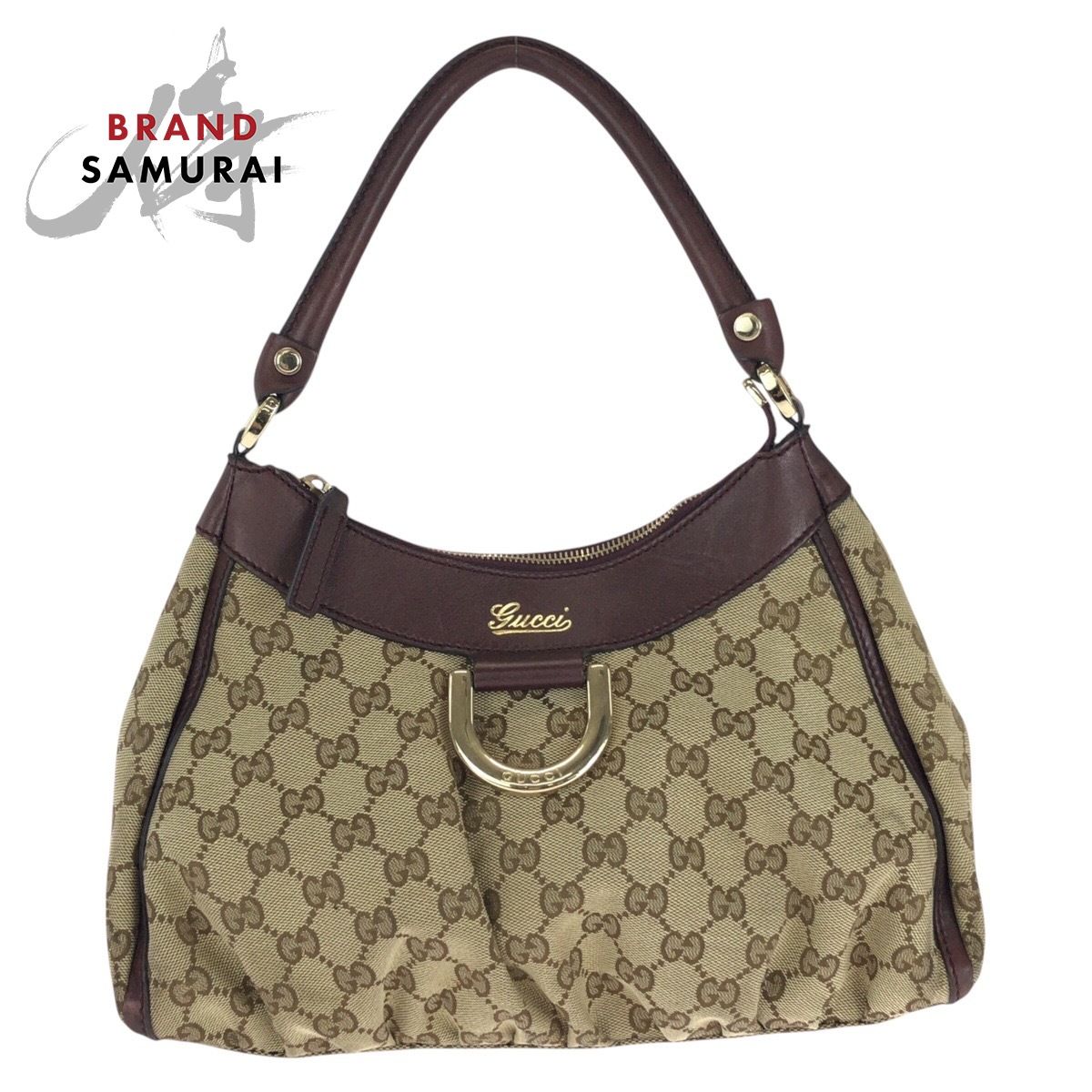 美品 GUCCI グッチ アビー ベージュ ブラウン ゴールド金具 GG 