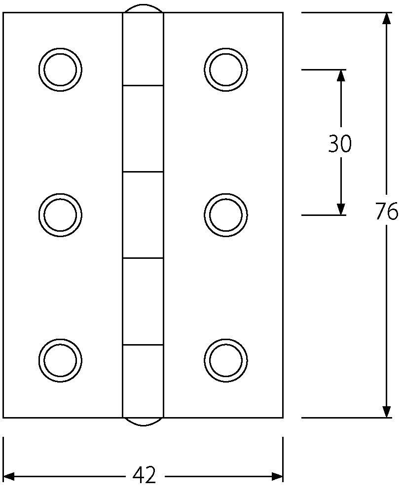 数量 ステンレスブロンズ角蝶番 76 mm 入 YAHATA