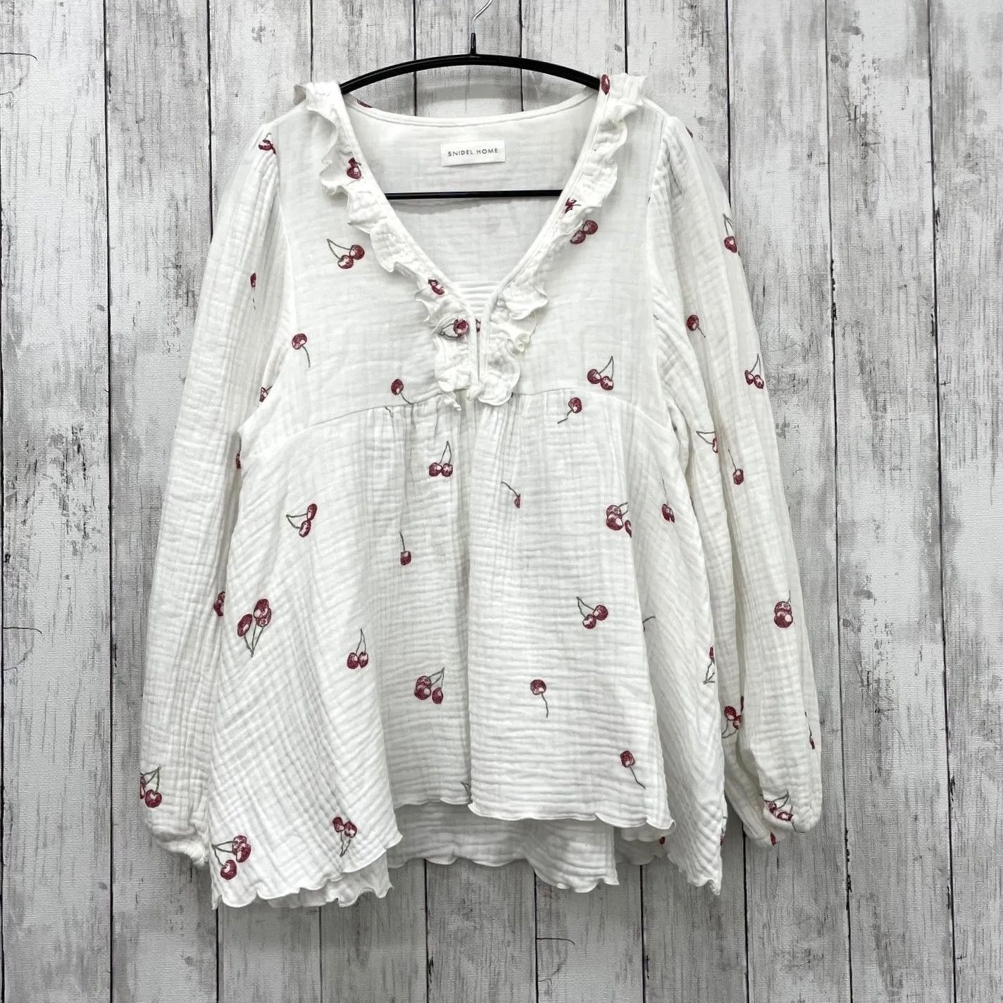 【snidel 】さくらんぼフリル付きルームウェアセット SNIDEL HOME 】スナイデルホーム ガーゼ ルームウェア セットアップ