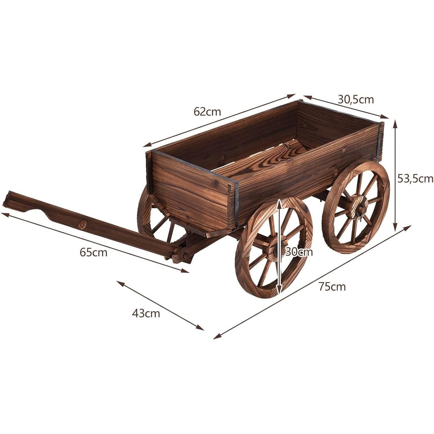 ガーデン おしゃれ プランターボックス 大型ラスティック モミ材 フラワーワゴンプランターボックス ホイール付き 耐久性 自立式高床式ベッド 回転ハンドル 2つの換気穴付き 庭 バルコニー パティオデコ用 おしゃれ ナチュラル 映え 花 フラワー ブラウン WWW_GEBZETESISAT_COM_TR
