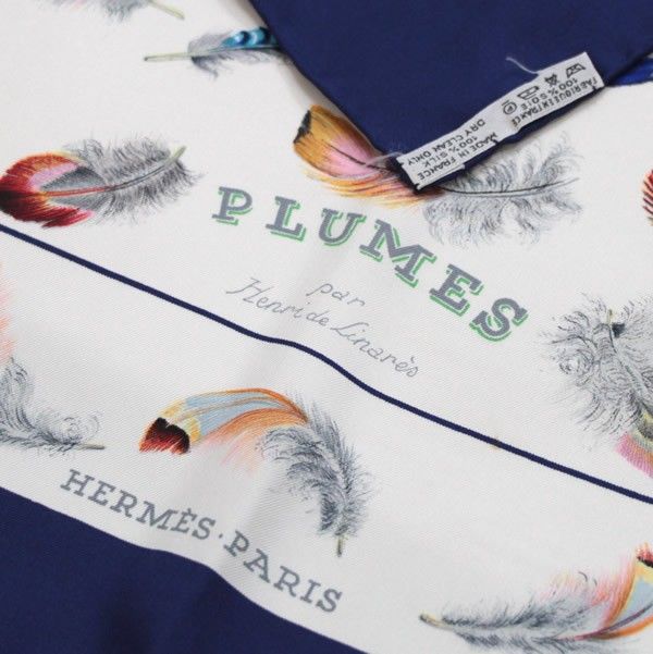 エルメス HERMES カレ90 PLUMES par Henri de Linares 羽根 大判