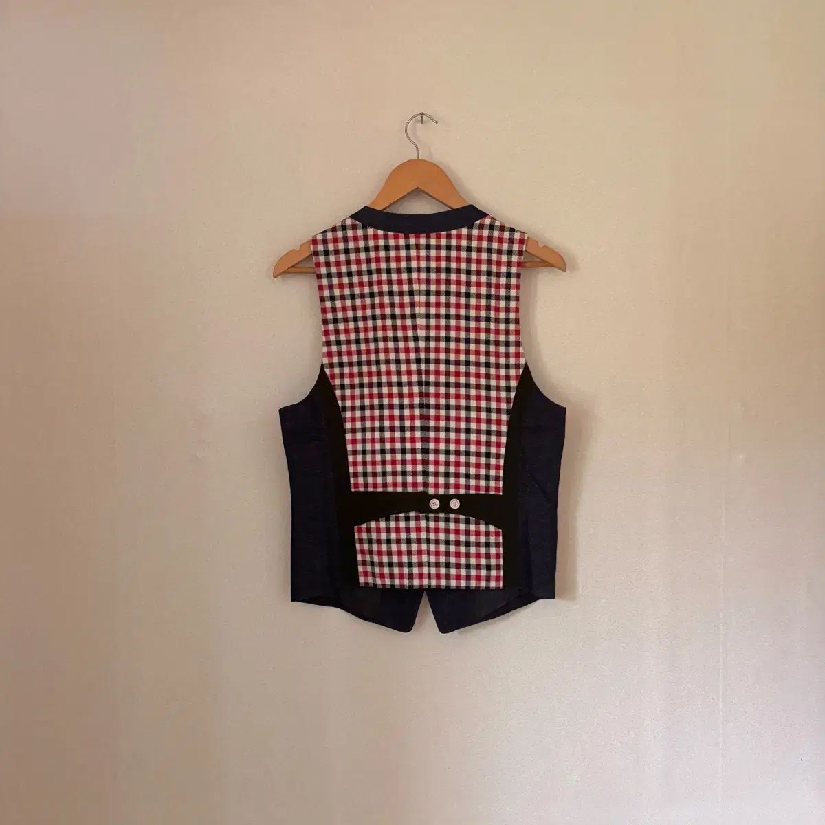 新品 XS タイ・アイ・フォーミング ベスト スリムフィット 95 ツートン チェック