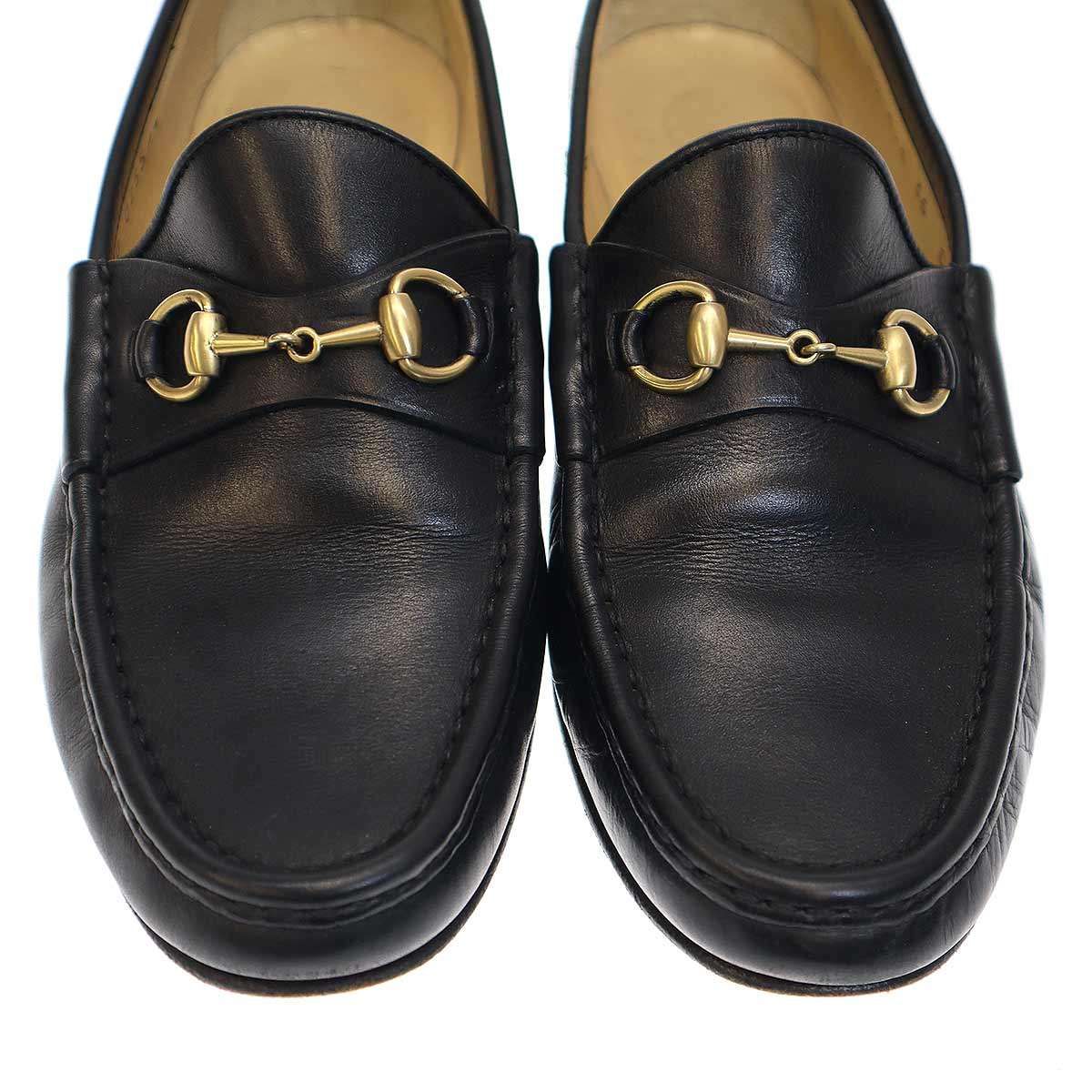 グッチ　ローファー　レザー　ブラック　サイズ38限定価格 GUCCI(グッチ) ホースビットローファー ブラック サイズ 38