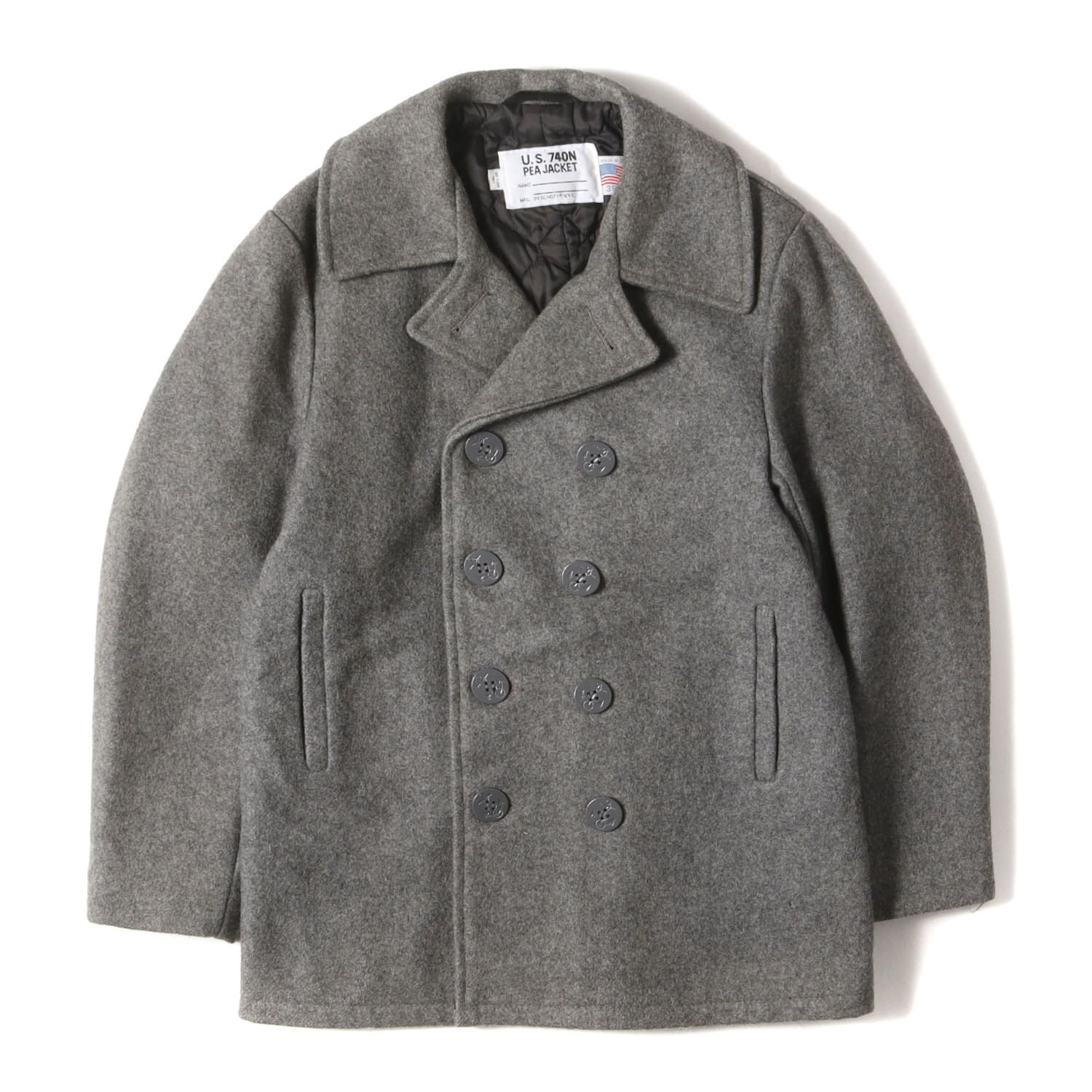 SCHOTT Pコート USA製 サイズ38 Schott N.Y.C ショット ウールメルトン