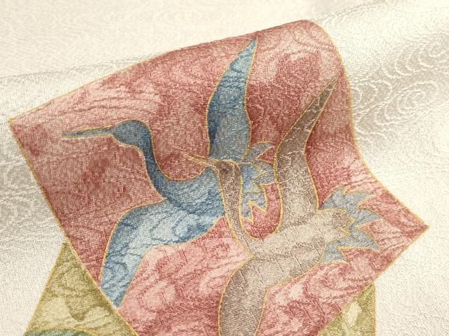 平和屋着物▽上質な小紋　単衣　手描き　松竹梅　風景文　正絹　逸品　BAAT1146hv 平和屋着物▽上質な小紋 単衣 手描き 松竹梅 風景文 正絹 逸品 BAAT1146hv