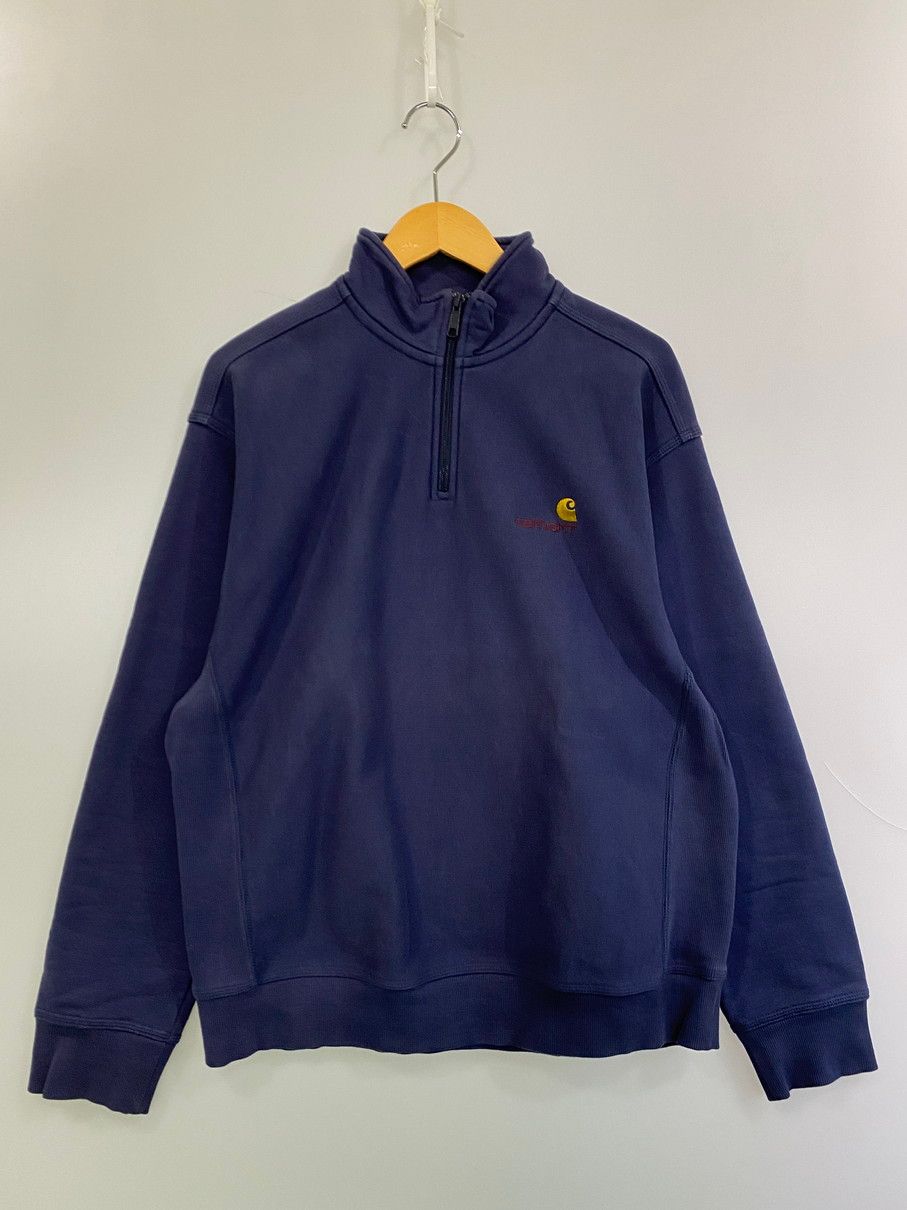 CARHARTT WIP カーハートダブリューアイピー HALF ZIP AMERICAN SCRIPT SWEATSHIRT スウェット ハーフジップ サイズ M ネイビー メンズ 142-250422-AS-50-min
