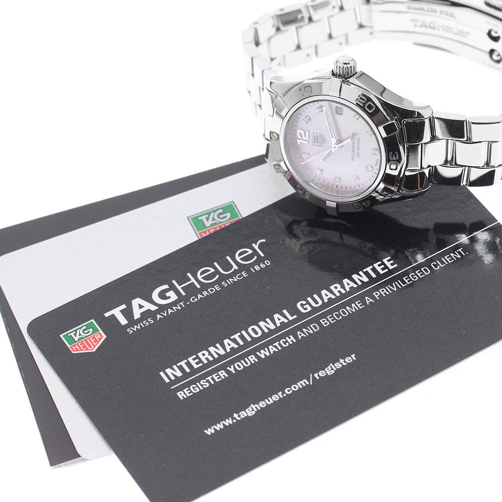 タグホイヤー TAG HEUER WAF141A.BA0824 アクアレーサー 10Pダイヤ デイト クォーツ レディース保証書付き_903802