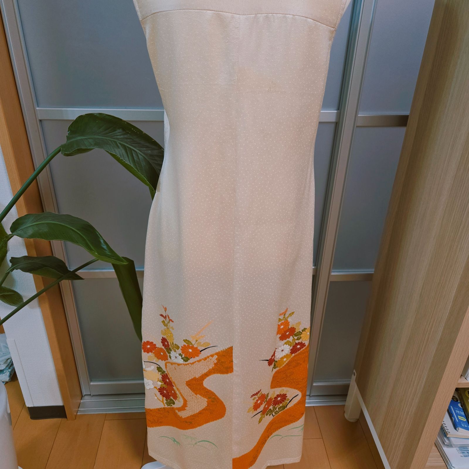 新品○着物リメイクワンピース☆ノースリーブコート☆2way☆体型カーバ 