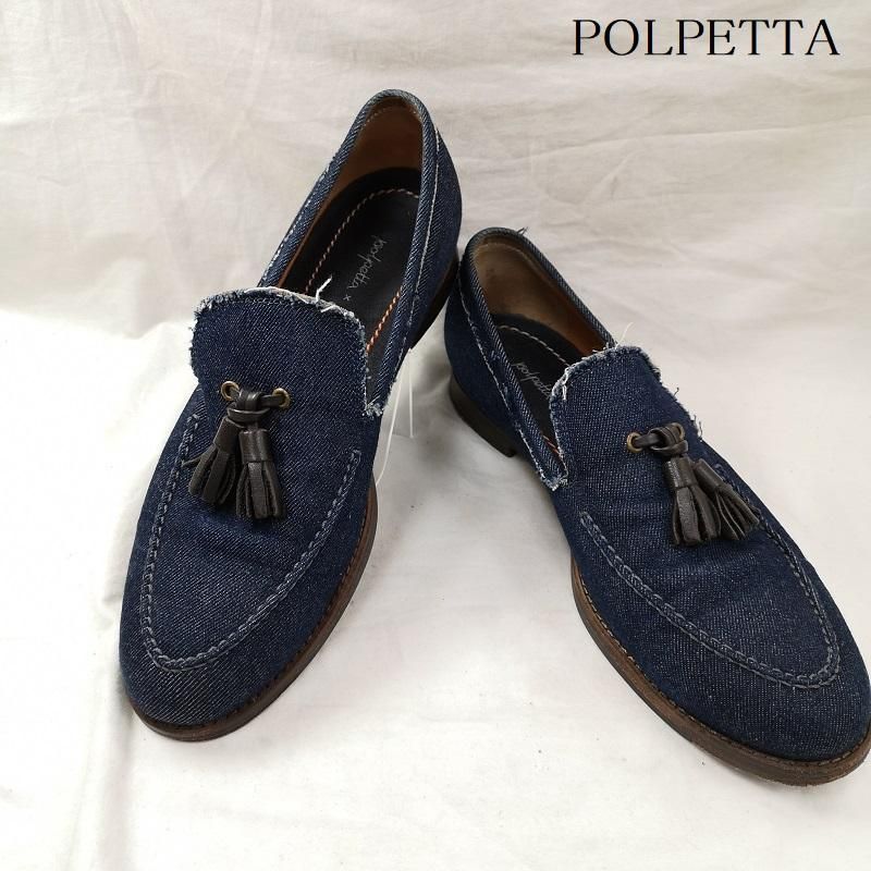 POLPETTA ポルペッタ ローファー Brilla per il gusto 別注 デニム タッセル ローファー 39 1|2
