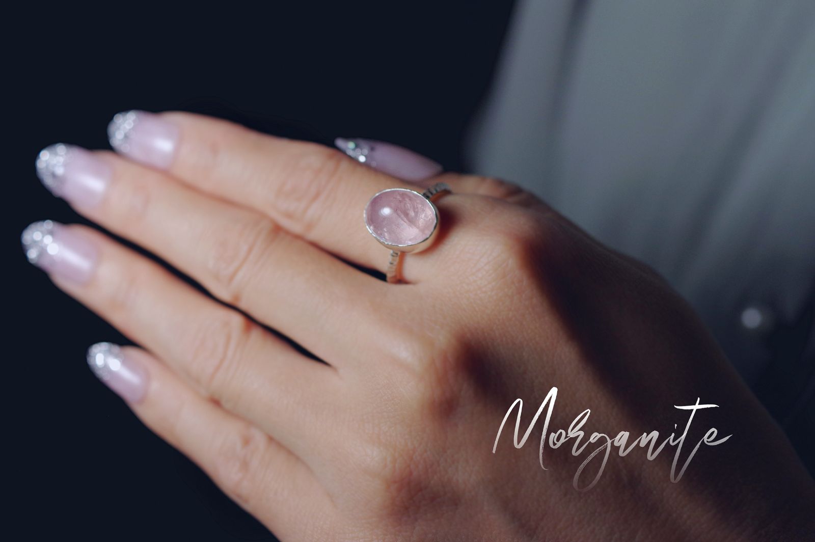 New Arrival☆新『Morganite』☆世界でひとつの天然石リングsilver925