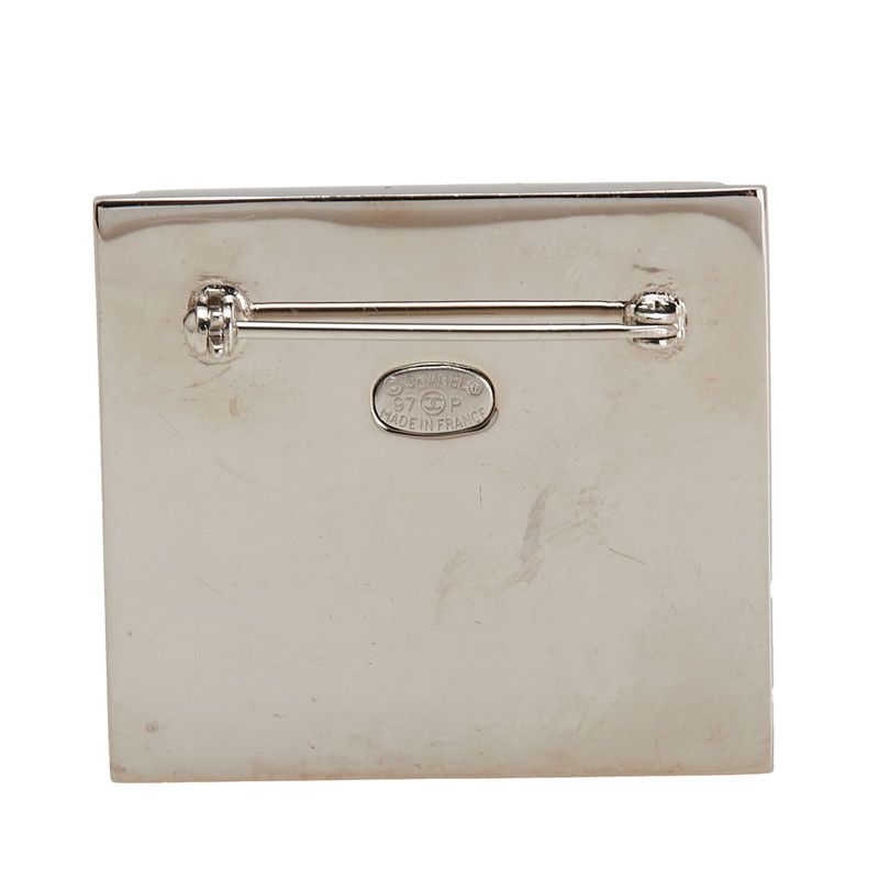 シャネル ヴィンテージ ココマーク ロゴ スクエア シルバー メタル レディース CHANEL 228-33851