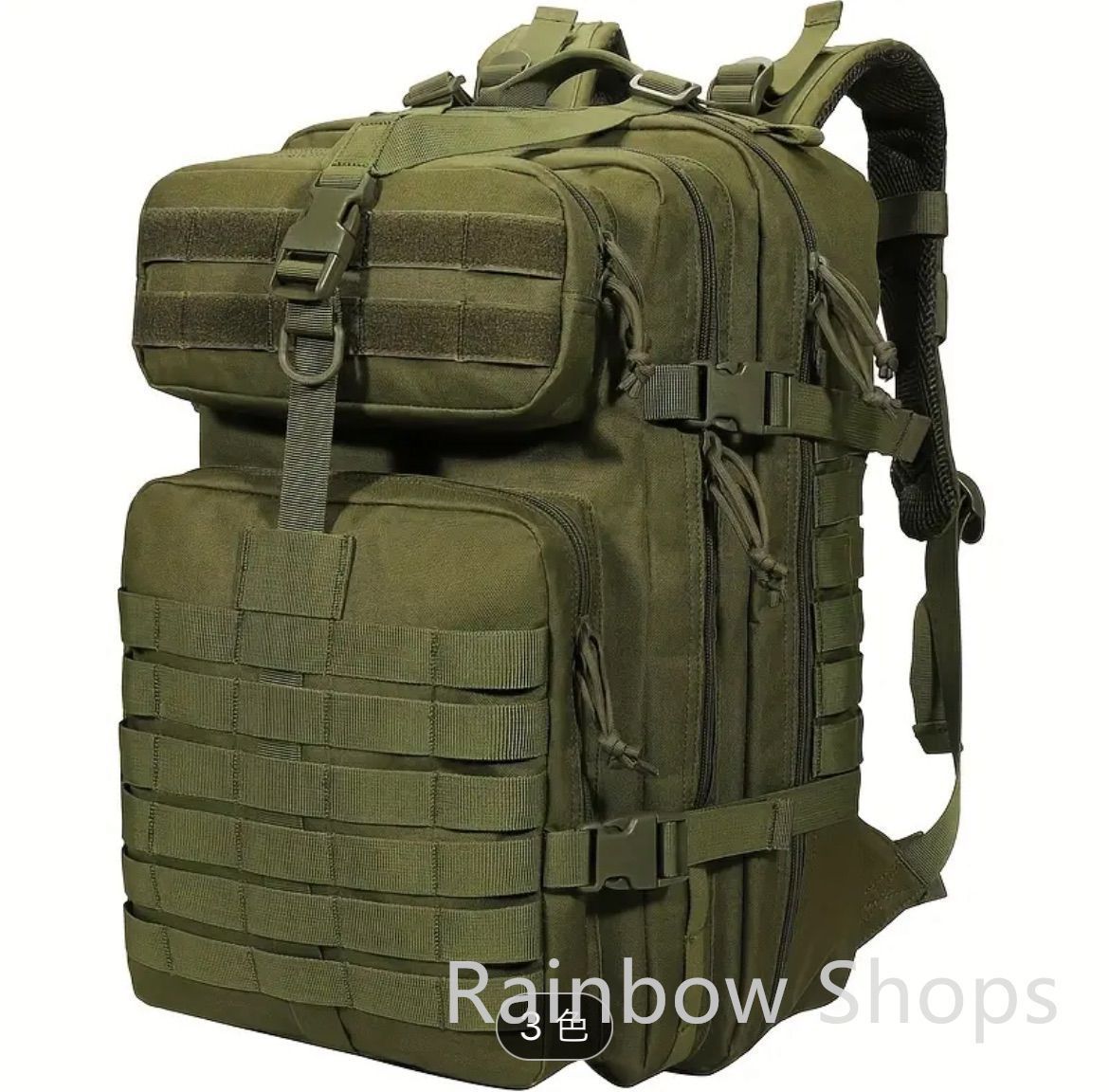 タクティカル バッグ　軍用バックパック　ミリタリーバッグ　グリーン　ワッペン付 タクティカル バッグ軍用バックパックミリタリーバッググリーン