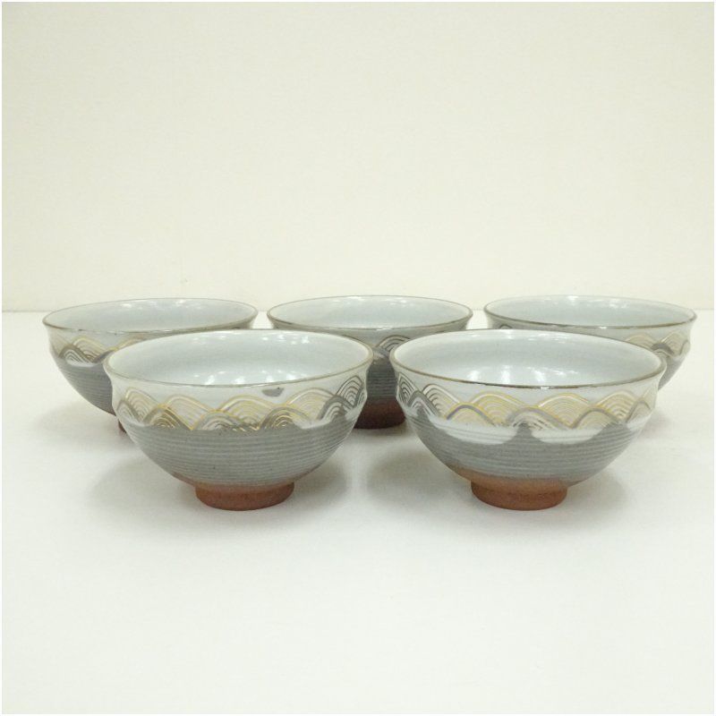 阪野光伸　雲錦　数茶碗　十客　茶道具 京焼 坂野光伸造 金波文数茶碗10客（共箱） 茶道 抹茶 おしゃれ 抹茶