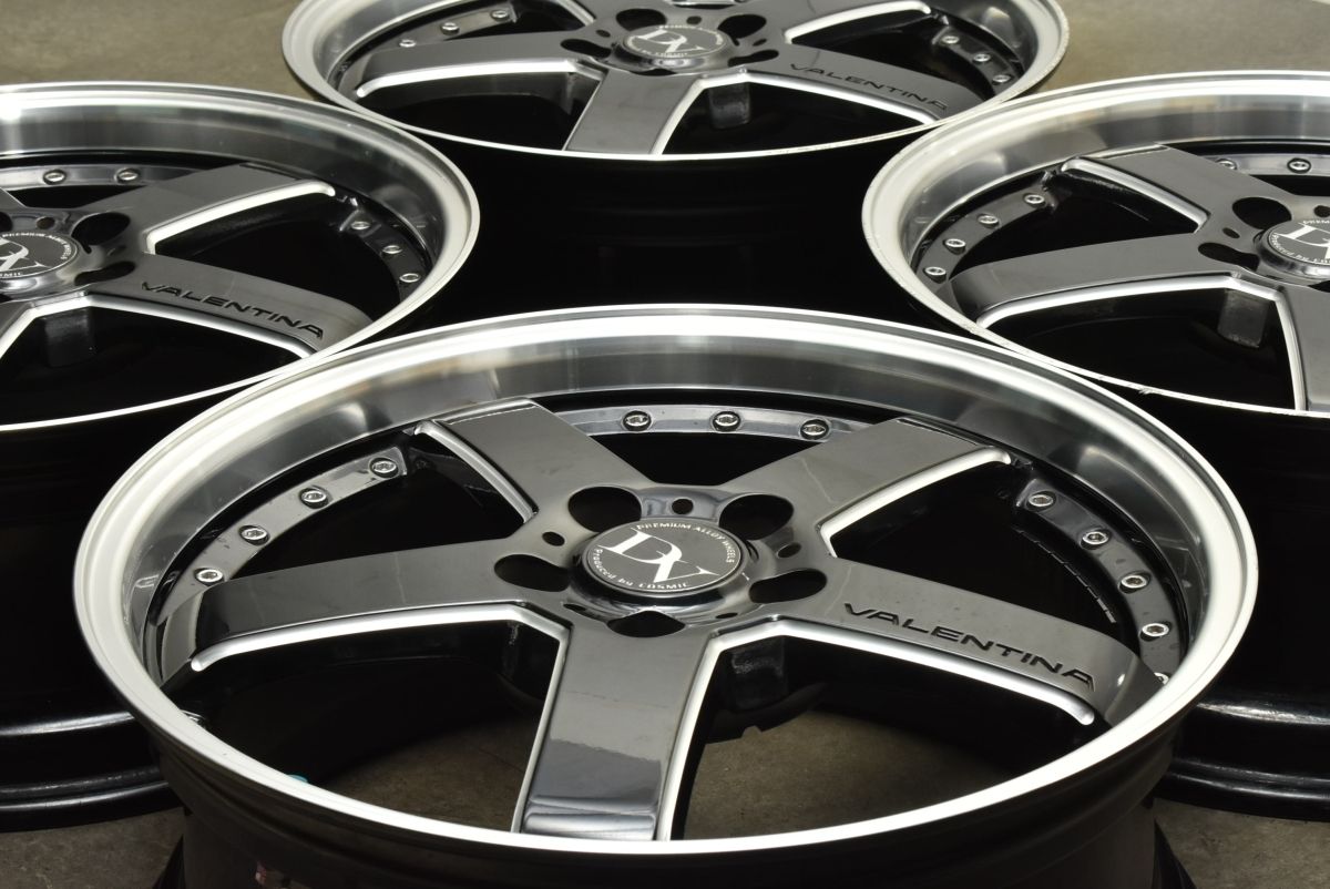 カスタム用に ディアボレット ヴァレンティー 18in 7.5J 48 PCD114.3 4本セット ノア ヴォクシー アルファード ステップワゴン セレナ