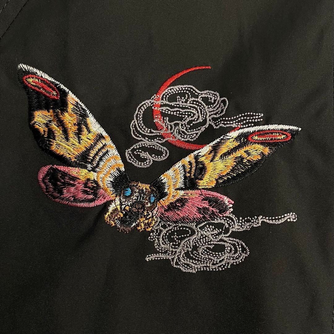未使用級 ゴジラ×モスラ 刺繍 ブルゾン ブラック - メルカリ