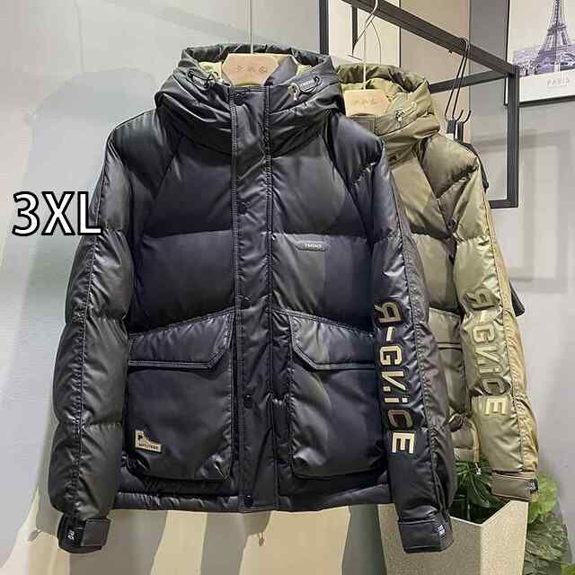 [3XL ]メンズ  服  シンプル ファッション オシャレ 大人 かっこいい 大きいサイズ ストリート 紳士服 冬 厚手 暖かい ジャケット ハイエンド フード カップル アヒル ダウン