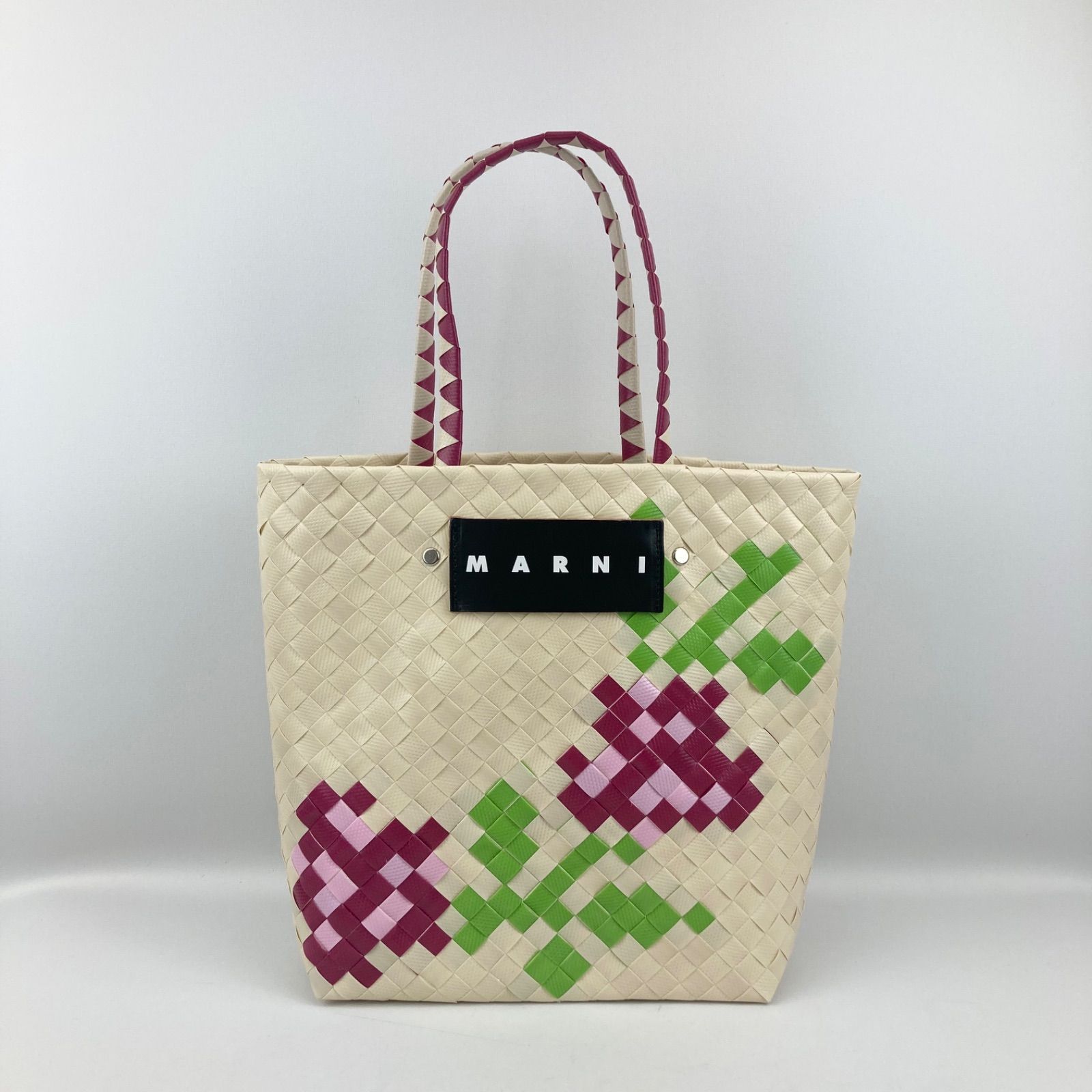MARNI マルニ マーケットスモールバッグ フラワーモチーフ かごバッグ 