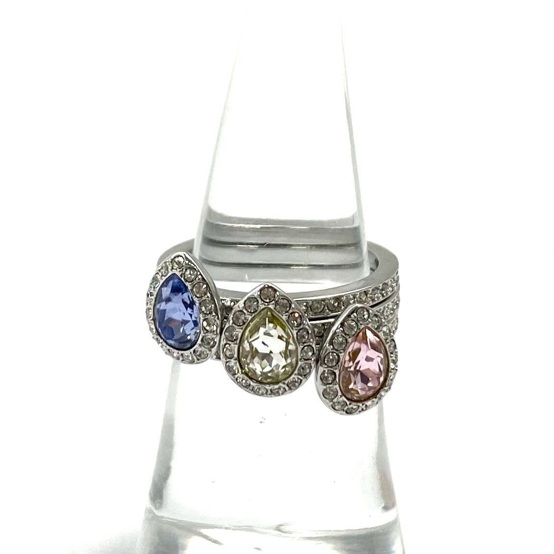 FU【SWAROVSKI】3連 リング セット #52 約10.5-11号 ティア FU【SWAROVSKI】3連 リング セット #52 約10.5-11号 ティア