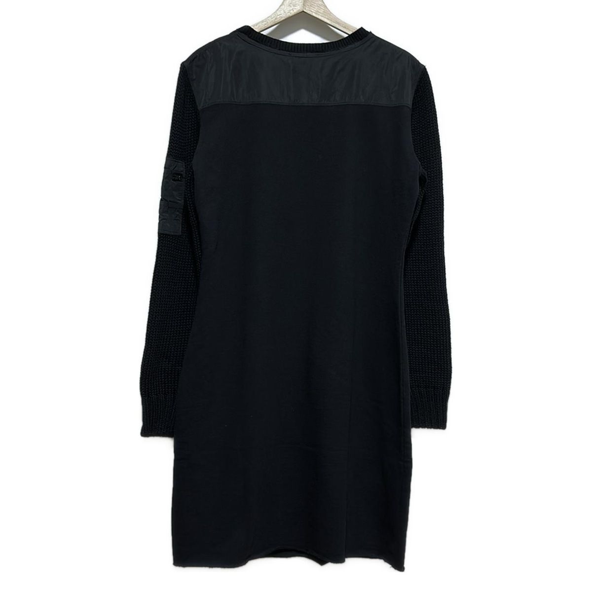 DIESEL ディーゼル ワンピース サイズXL レディース - 黒 長袖 ひざ丈 異素材切替