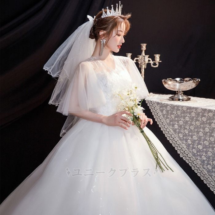 全 ウェディングドレス Aライン 花嫁ドレス キラキラ 二次会 花嫁 ドレス 二次会ドレス 二次会ウエディングドレス 前撮り 結婚式 パーティード 422