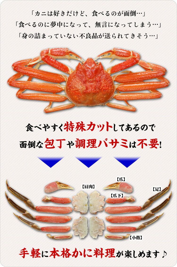 ポテンシャル ギフト 刺身ＯＫ ?カット生ずわい蟹700g 総重量1kg ×2箱セット? 甲羅組 ズワイガニ かに カニ 足 爪 刺身 生食 カニ鍋 取り寄せ ギフト