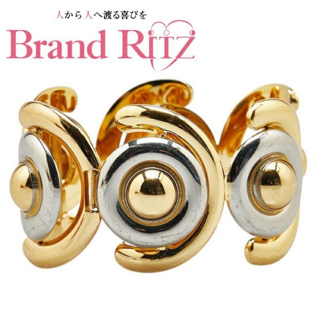 中古 ABランク ロエベ ブレスレット ゴールド シルバー メッキ