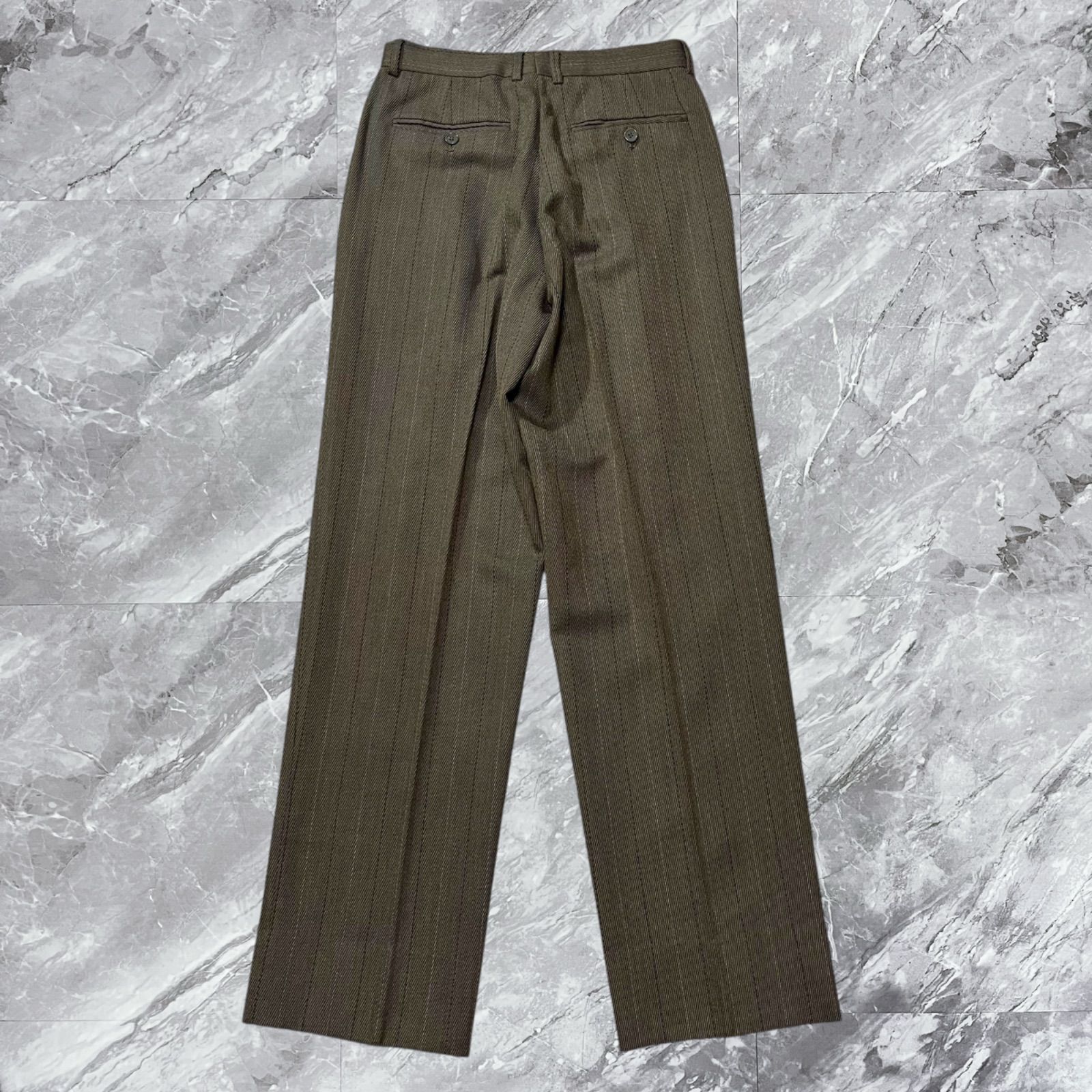 GIANFRANCO FERRE ジャンフランコフェレ STUDIO 0001 BY FERRE セットアップ スーツ 上下セット ヴィンテージ ダブルブレスト ストライプ ウール イタリア製 グレー 灰色 サイズ48 L相当 KANDAIZUMI_COM