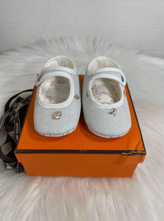♥ Hermes エルメス ベビーシューズ グレー ベージュ ホワイト アダダ